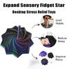 3D Printed Expanded Sensory Fidget Star, Fractal Fidget Hexagon with Handles, 2025 New Star Shaped Fidget Toys for Office Desktop Decompression Toys Stress Relief Whirling Spiral (Blue Purple, Large) view 3