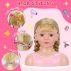 Doll Head for Hair Styling Kids, Pretend Play Hair Salon Toys for Girls view 4
