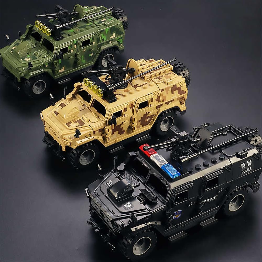 3PCS Armored Vehicle Building Block, Military Vehicle Building Toy for Kids Age 8-12+, Army Battle Brick, Military Car Model Toys Gifts for Boys (4 Styles)