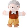 1 Pcs Family Hand Puppets 12 Inch Grandparents, Mom & Dad, Brother & Sister Plush Hand Puppet Toys Role-Play Toy Puppets for Kids Storytelling Imaginative Pretend Play Teaching Preschool(Grandpa A) view 1