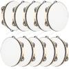 10 Pcs 8 Inch Adult Wedding Tambourines Drum Wooden Handheld Drums Metal Jingles Drums Musical Instruments Percussion for Church Wedding Party Favor view 1