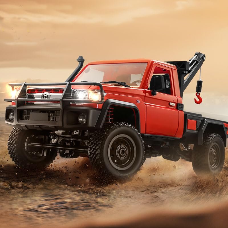 ARRIS MN82T 1/12 RC Rock Crawler Climbing Truck with Crane Hook, Toyota LC794WD Off Road RC Car with LED Lights, 2.4GHz Full Proportional Control RTF Toy Vehicle Gifts