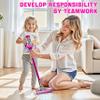BLAXTEM 4-in-1 Kids Toy Vacuum That Works with Suction, Electric Toy Toddler Vacuum Cleaner for Children Ages 3 4 5 6+ Girls & Boys, Toddlers Toys Cleaning Set for Pretend Play (Rose Red) view 4