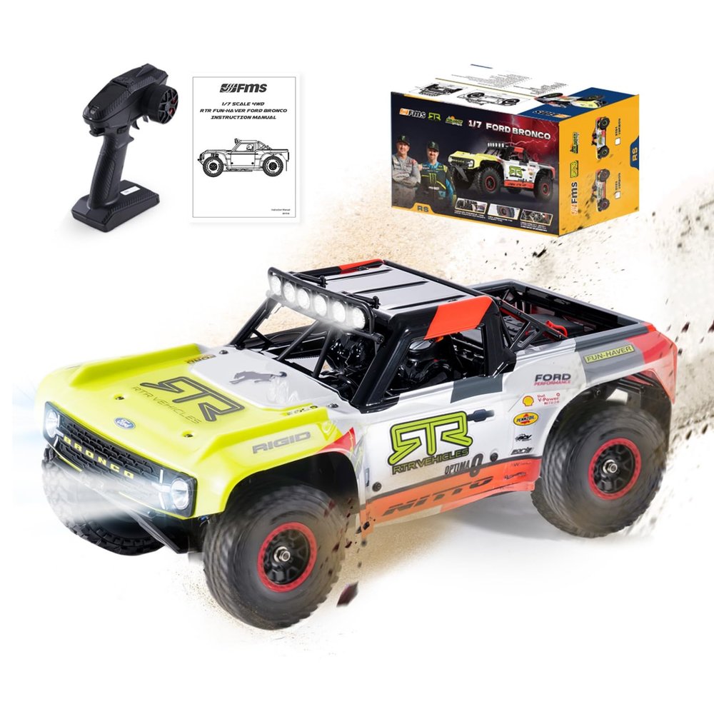 BEEZRC FMS 1/7 Ford Bronco RTR EB RC Short Course Truck Fast 80km/h High Speed RC Off-Road Brushless 4x4 RC Truck RC Car Hobby RC Waterproof Remote Control Car for Adults RS Racing Livery 2025