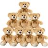 8 Pack Teddy Bears Bulk Baby Shower, 13.7 inch Small Teddy Bear Stuffed Animal Toys for Christmas Valentine's Mother's Day Centerpieces Decorations for Kids Adults, Light Brown view 2