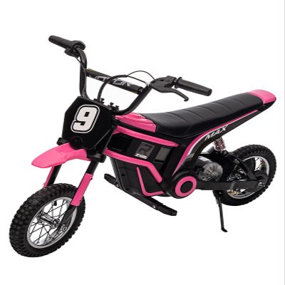 24V 350W Electric Dirt Bike for Kids 3-Speed Modes, 14.29MPH Max Speed, ASTM-Certified Safe Motorcycle with Shockproof Suspension, Best Gift for Boys & Girls