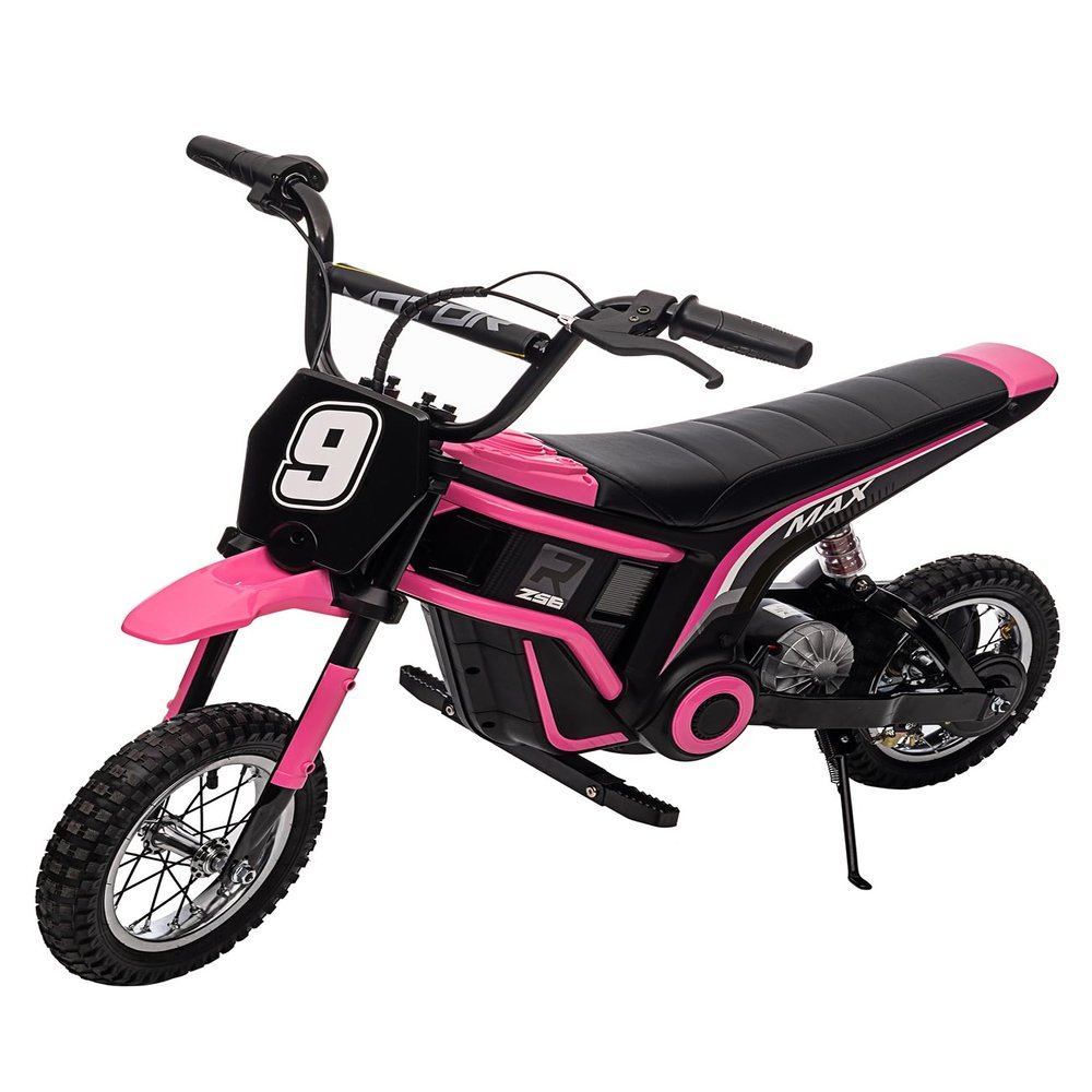 24V 350W Electric Dirt Bike for Kids 3-Speed Modes, 14.29MPH Max Speed, ASTM-Certified Safe Motorcycle with Shockproof Suspension, Best Gift for Boys & Girls