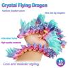 VUTIKPIX 18" 3D Printed Dragon Toys Large, 3D Printed Animals, Articulated Crystal Dragons with Wings Adults Desk Fidget ToysEaster Basket Stuffers, Home Office Decor (Crystal Winged Dragon) view 4