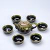 1 Pot 6 Cups Fish Play Tea Set Chinese Style Ceramic Kung Fu Tea Set Teapot Portable Tea Cups of Tea Ceremony Teaware Sets Gifts (Green Seven) view 1