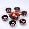 1 Pot 6 Cups Fish Play Tea Set Chinese Style Ceramic Kung Fu Tea Set Teapot Portable Tea Cups of Tea Ceremony Teaware Sets Gifts (Green Seven) view 3