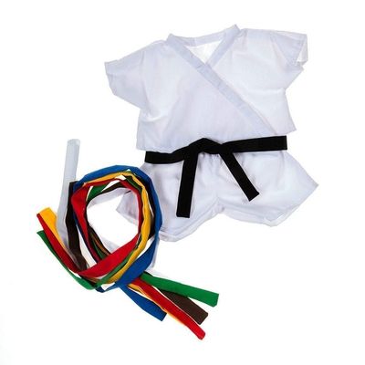 Karate Taekwondo Outfit with Color Belts for 14 to 18 inch Plush Toys Martial Arts Uniform Costume for Stuffed Animals and Teddy Bears for Dress-Up, Role Play, and Gift