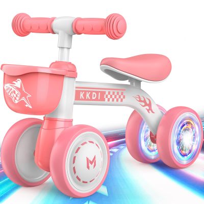 Baby Balance Bike Ride on Toys for 1 2 Year Old, Toddler Bike, First Birthday Gifts for 1 2 Year Old Boys Girls, Colorful Lighting Silent Wheels, No Pedal, Safe Baby First Bike