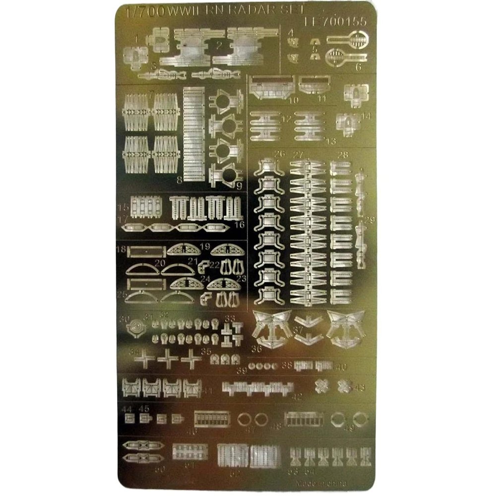 1/700 Royal Navy Ship Radar Upgrade Set  Universal Photo-Etched Metal Parts for British Warship Models  for Military Model Enthusiasts