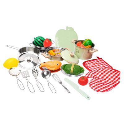 Dualoai 25x Mini Kitchen Accessories Set Miniature Fairy House Starter Kit Gifts Crafts Stainless Steel DIY Decor Cookware Model
