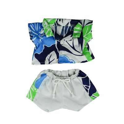 Hawaiian Shirt and Shorts Outfit for 14 to 18 inch Plush Toys  Tropical Vacation Clothes for Stuffed Animals and Teddy Bears Soft Plush Toy Dress-Up Costume, Gift for Kids