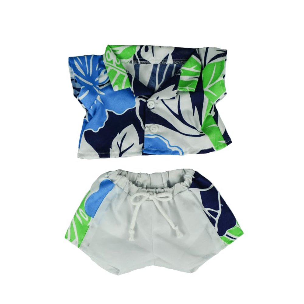 Hawaiian Shirt and Shorts Outfit for 14 to 18 inch Plush Toys  Tropical Vacation Clothes for Stuffed Animals and Teddy Bears Soft Plush Toy Dress-Up Costume, Gift for Kids