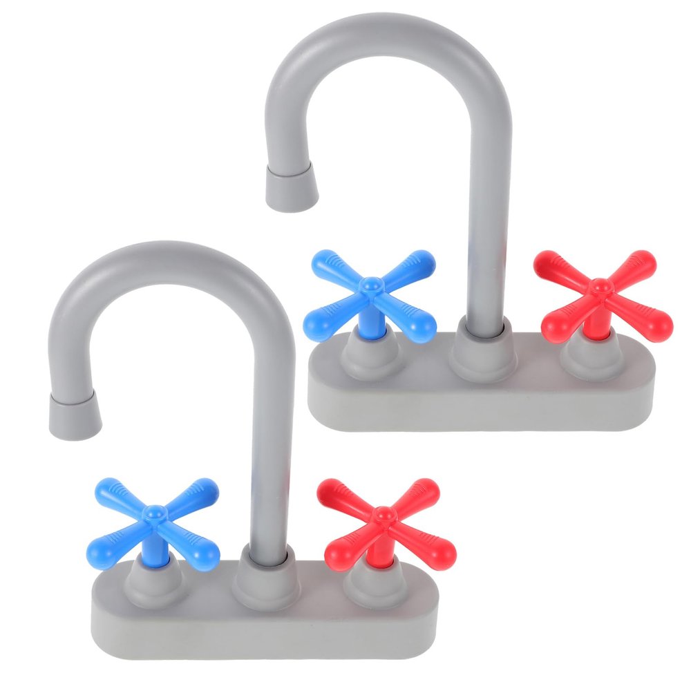 BESPORTBLE 2pcs Kids Toy Faucet: Pretend Kitchen Play Sink Faucet Replacement with Realistic Water Tap Features - Pretend Play Accessories