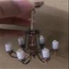 1:12 Doll House Miniature Hanging Lamp Mini Ceiling Light 6-Arm Ceiling Light for Dollhouse Accessories (6-Arm Retro) view 3