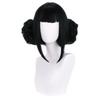 MAGQOO Black Wig with Buns Short Straight Bob Wig with Bangs Cartoon Anime Cosplay Costume Halloween Wigs view 2