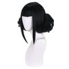 MAGQOO Black Wig with Buns Short Straight Bob Wig with Bangs Cartoon Anime Cosplay Costume Halloween Wigs view 4
