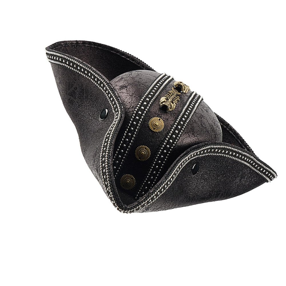 Brown PU Leather Pirate Hat For Women And Men Tricorn Pirate Hat For LARP Cosplay Costume Accessories Fair Gear