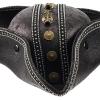 Brown PU Leather Pirate Hat For Women And Men Tricorn Pirate Hat For LARP Cosplay Costume Accessories Fair Gear view 3