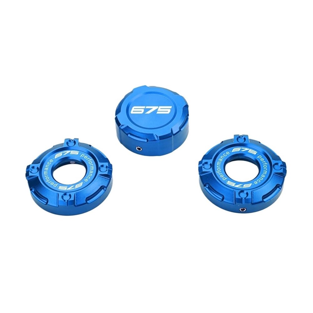 FLONAVTEX Fit for CFMOTO CF675NK 675SR-R NK675 SRR675 Three-Star Column Upper Shock-Absorbing Trim Cap Front Cover(3pcs- Blue)