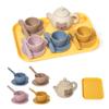 Tea Party Set for Toddlers, Silicone Play Tea Set for Girls and Boys 3 4 5 6 Years Old, Kitchen Pretend Paly Toys with Teapot 4Cups 4Coasters 4Scoops and Tray, Leaning Educational Toys for Kids Gifts view 1