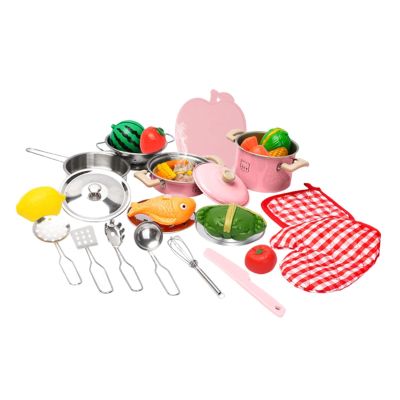 Luwecf 25 Pieces Kids Cooking Playset for Preschoolers Sturdy Multipurpose Metal Utensils