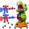BAODLON Dinosaur Shooting Toys for Boys 4 5 6 7 8 Years Old, Movable Electronic Scoring Target Game with 2 Toy Gun, Spray & Light & Sound, 24 Foam Balls, Christmas Birthday Gift for Kids 3-5, 5-7 view 1