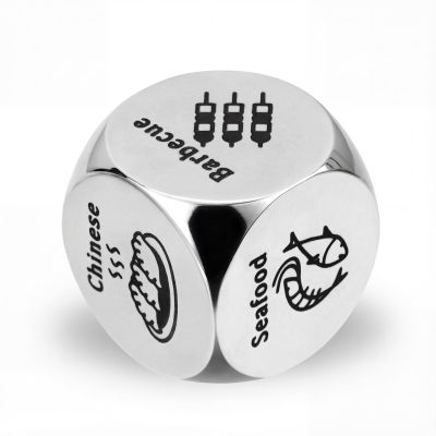 Christmas Stocking Stuffers - LumaBria Stainless Steel Meal Choice Dice with 6 Cuisines for Date Nights & Family Games, White Elephant Gifts