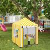 Children's Playhouse Cover, 420D Oxford Tarpaulin Foldable Waterproof Sunscreen All-Weather Protective 4 Windproof Buckle, for Backyard Garden Cottage Kids' Play House (Yellow,56 x 56 x 60.2 inches) view 2