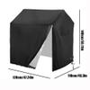 Children's Playhouse Cover, 420D Oxford Tarpaulin Foldable Waterproof Sunscreen All-Weather Protective 4 Windproof Buckle, for Backyard Garden Cottage Kids' Play House (Black C,110 * 120 * 140cm) view 2