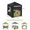 Children's Playhouse Cover, 420D Oxford Tarpaulin Foldable Waterproof Sunscreen All-Weather Protective 4 Windproof Buckle, for Backyard Garden Cottage Kids' Play House (Black B,142 * 142 * 153cm) view 4