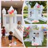 Aevumgz White Bounce House, Indoor and Outdoor Bouncy Castle, Inflatable Bounce House with Ball Pit & Slide, Bounce House for Kids Ages 3-6, Great for Birthday Parties, Outdoor Play, Backyard Gifts view 4
