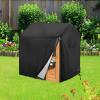 Children's Playhouse Cover, 420D Oxford Tarpaulin Foldable Waterproof Sunscreen All-Weather Protective 4 Windproof Buckle, for Backyard Garden Cottage Kids' Play House (Black C,145*145*160cm) view 4