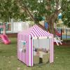 Children's Playhouse Cover, 420D Oxford Tarpaulin Foldable Waterproof Sunscreen All-Weather Protective 4 Windproof Buckle, for Backyard Garden Cottage Kids' Play House (Pink,56 x 56 x 60.2 inches) view 2