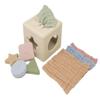 Brooklyn Neutral Silicone Shape Sorter & Tissue Box Toy with Organic Muslin Cotton Cloths - Baby Toys for Development - Montessori Learning Toys for 1 Year Old-Educational Non-Toxic Toy view 1