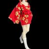 1/12 Scale Female Doll Kimono Clothes,Clothing Doll Accessories Fashion Miniature for 6inch Female Figures Costume Dress Up, Red view 2