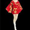 1/12 Scale Female Doll Kimono Clothes,Clothing Doll Accessories Fashion Miniature for 6inch Female Figures Costume Dress Up, Red view 3