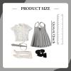 DYNWAVE 1/6 Shirt and Dress Mini Brace Skirt Stylish Fashion Accessories Outfit Dress up Doll Clothes for 12'' Woman Figures Costume, Gray and White view 3