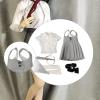 DYNWAVE 1/6 Shirt and Dress Mini Brace Skirt Stylish Fashion Accessories Outfit Dress up Doll Clothes for 12'' Woman Figures Costume, Gray and White view 4