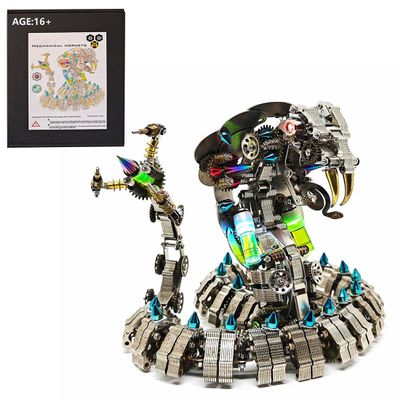 3D Metal Cobra Puzzle for Adults - DIY Steampunk Mechanical Snake Model Kit, 150+ PCS Brain Teaser Challenge DIY Assembly Unique Desk Decor & Gift (1000+PCS)