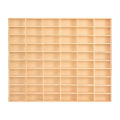 1/64 Scale Car Showcase Storage Box, Wall Mount Display Rack for Collectibles, 60 Grid Without Door