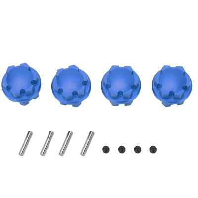 4PCS RC Wheel Hex Hub Aluminum Alloy 17mm RC Hub Nut Wheel Drive Hex Hub Adapter with Pins for Traxxas RC Car Upgrade Parts (Blue)