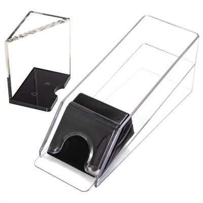 Playzaic 6-Deck Blackjack Dealer Shoe & Discard Tray Set - Smooth Card Roller and Casino Style Clear Acrylic Tabletop Design for Home Game Nights