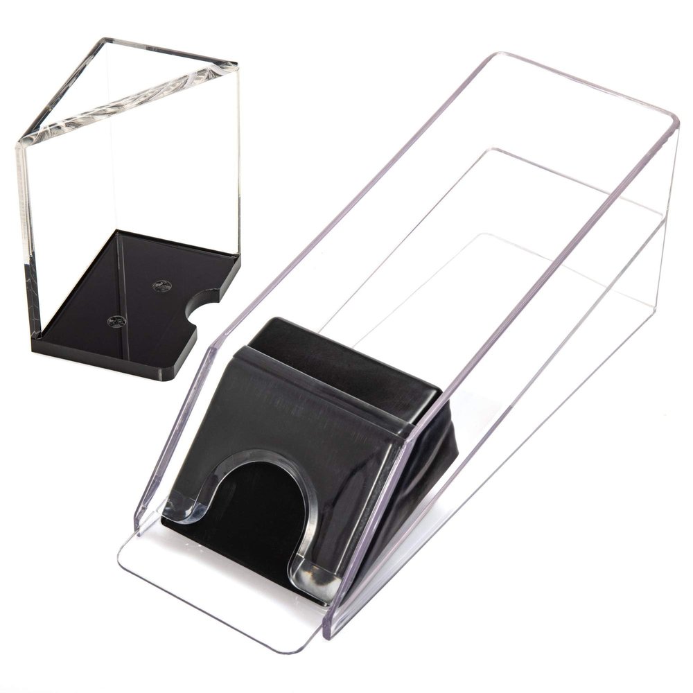 Playzaic 6-Deck Blackjack Dealer Shoe & Discard Tray Set - Smooth Card Roller and Casino Style Clear Acrylic Tabletop Design for Home Game Nights