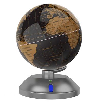 360-degree rotating globe, independently supported by a base, 9-inch design world blobe, built-in LED night light, high-definition color visual map details, suitable for children's geography education, study and office decoration, living room decorat
