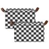 ALAZA Black White Checkered Rectangular Closet Storage Box Storage Bin Basket Storage Cube with Leather Handles Nursery Storage Laundry Hamper 2 Piece view 2
