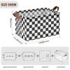 ALAZA Black White Checkered Rectangular Closet Storage Box Storage Bin Basket Storage Cube with Leather Handles Nursery Storage Laundry Hamper 2 Piece view 3